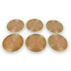 6X Kralenplacemats Placemat oranje&goud polyester Antislipmat rond Keukenlades Breedte:30.5cm