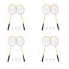 Badminton Racket Set - Geel - 8 Rackets - Opbergtas en 12 Shuttles Inbegrepen