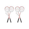 Chique Rode Badminton Rackettas - Voor 4 Rackets en 6 Shuttles - Vervaardigd uit Aluminium/Bioplastic - Afmetingen: