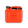 1x Jerrykan with funnel Red Polyethylene with lockable hood 5 liters With pouring spout Gasoline can