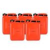 5x Jerrykan with funnel Red Polyethylene with lockable hood 10 liters With pouring spout Gasoline can