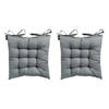 Madison Toscane Kussen - Basic Grey - 46x46 - Grijs - 2 Stuks