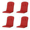 Madison Kussen - Kuip Hoog - Basic Red - 45x96 - Rood - 4 Stuks