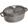 Staub Braadpan Ovaal Cocotte Grafietgrijs - ø 31 cm / 5.5 liter