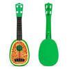 Ecotoys mini kunststof kinder ukelele / gitaar watermeloen met 4 snaren 36 x 11.5 x 3.5 cm groen
