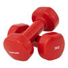 Tunturi Dumbbell set - 2 x 3,0 kg - Vinyl - Rood - Incl. gratis fitness app