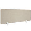 tectake® - Bureauscherm scheidingswand Noisy -130 x 40 cm - beige - Met geluidsabsorberende PET-kern