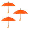 Triple protection in style: 3 Automatic Orange Umbrellas (102cm) - Set of 3