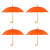 Betrouwbare bescherming: 4 Automatische Oranje Paraplu's (Hoogwaardig Polyester) - Set van 4