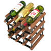 Vinata Cervo wijnrek - mahonie - 12 flessen - wijnrekken - flessenrek - wijnrek hout metaal - wijnrek staand - wijn rek