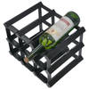 Vinata Olona wijnrek - zwart - 9 flessen - wijnrekken - flessenrek - wijnrek hout metaal - wijnrek staand - wijn rek -