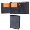 Leather Wallet With RFID Protection 8 Card Slots, Coin Pocket & Hidden Pockets Genuine Leather Navy Leather Wallet