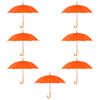 Zevenvoudig stijlvol: Set van 7 prachtige oranje automatische stormparaplu's - diameter 102 cm - Polyester - Opvouwbare