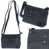 Crossbody Bag for Women Faux Leather - 25x17x7cm - Zip Closure - 5 Pockets - Navy Adjustable Shoulder Strap Ideal