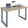 Lona Bureau 140x80 cm U-frame Sonoma eiken decor/zilverkleurig.