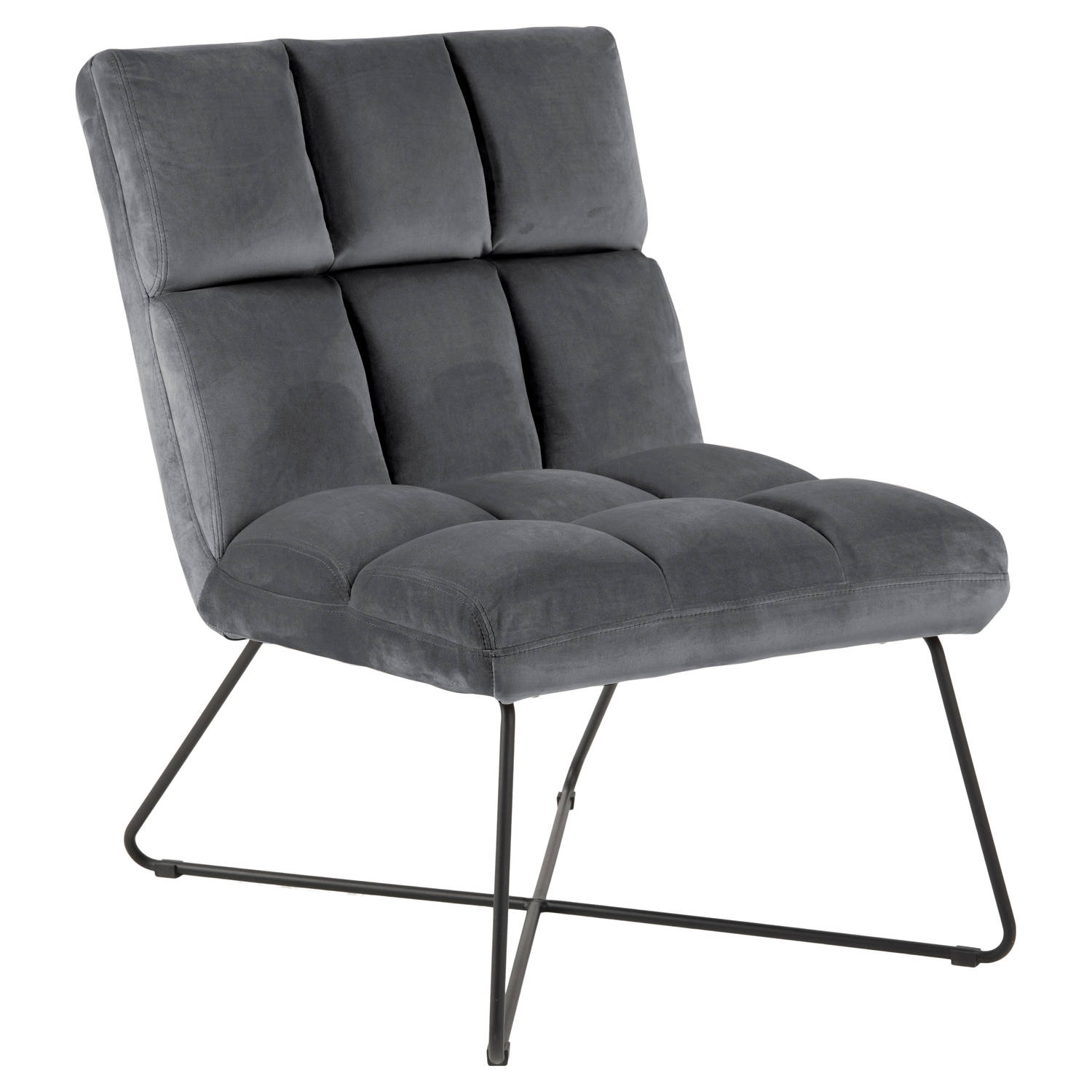 Alice Fauteuil , Ligstoel Velours Grijs.