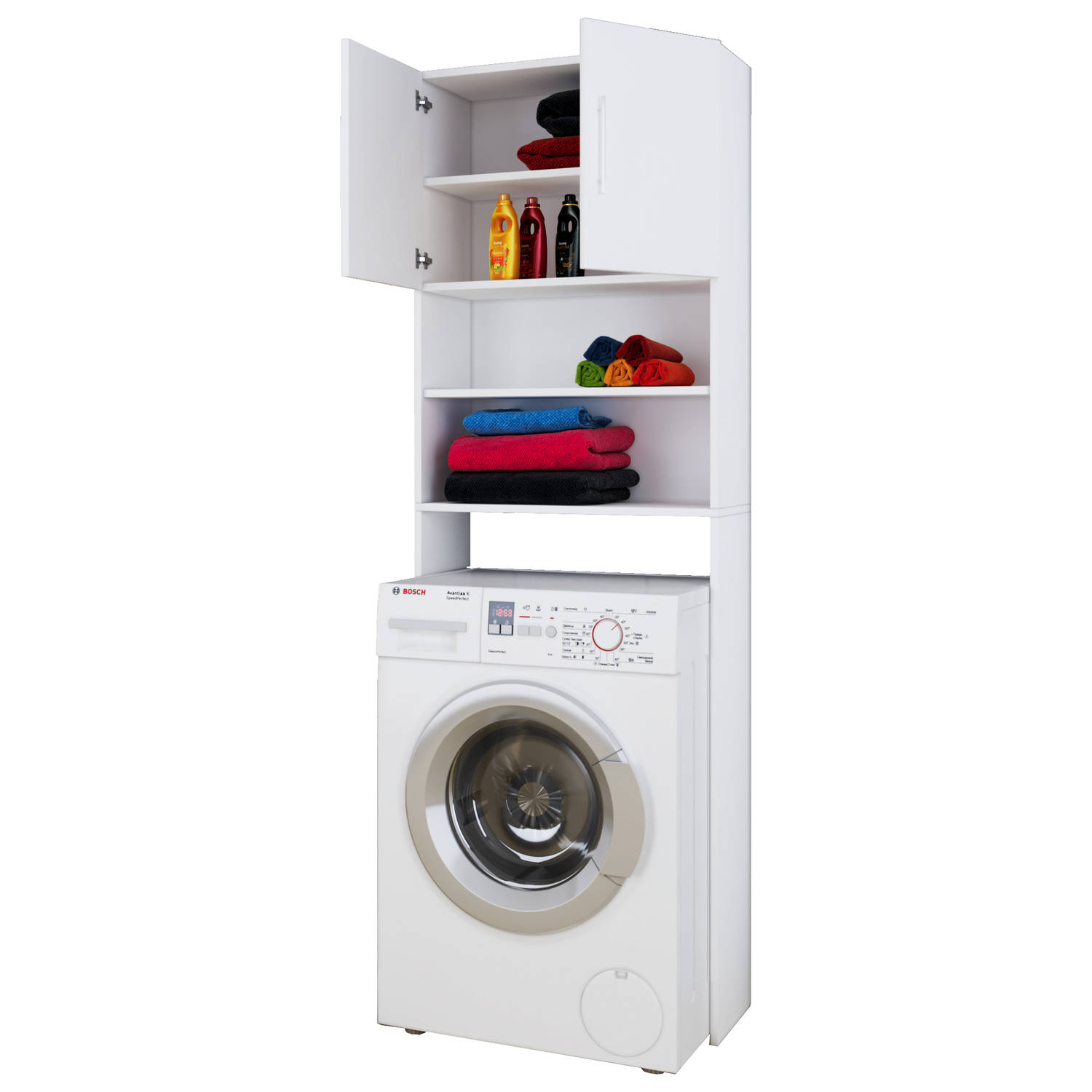 VCM Wasmachine kast wasmachine ombouw Jutas (wit)