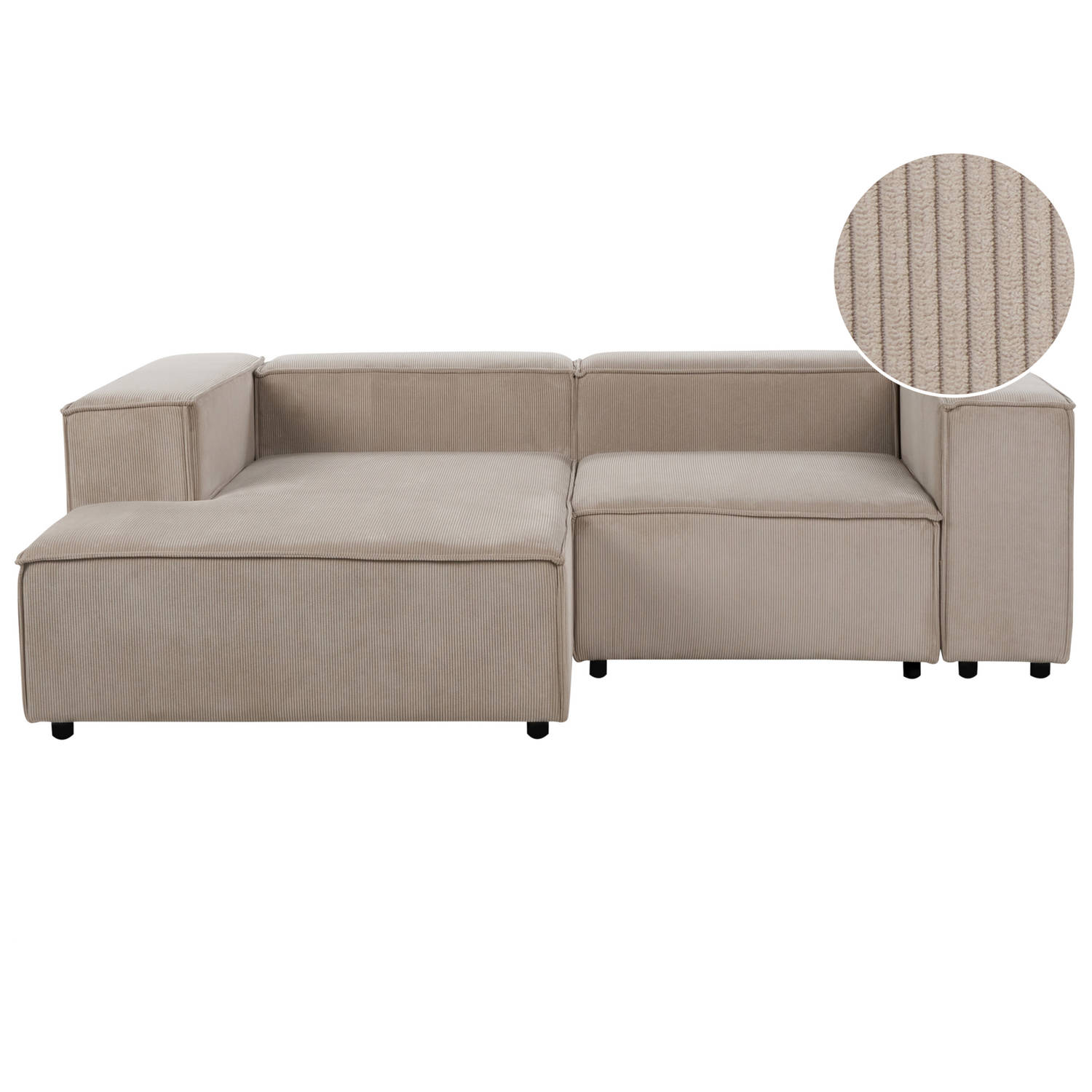 Beliani APRICA Modulaire Sofa-Zwart-Corduroy