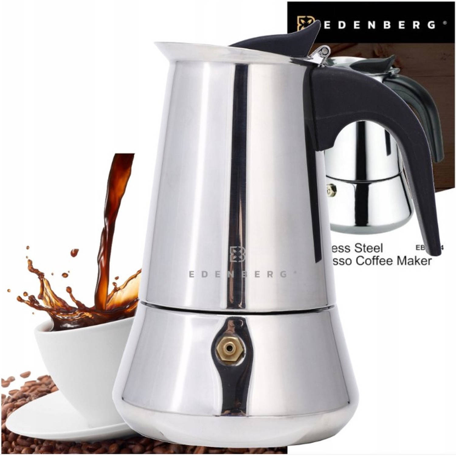 Edënbërg Classic Line Percolator Koffiemaker 9 Kops Espresso Maker 450 Ml