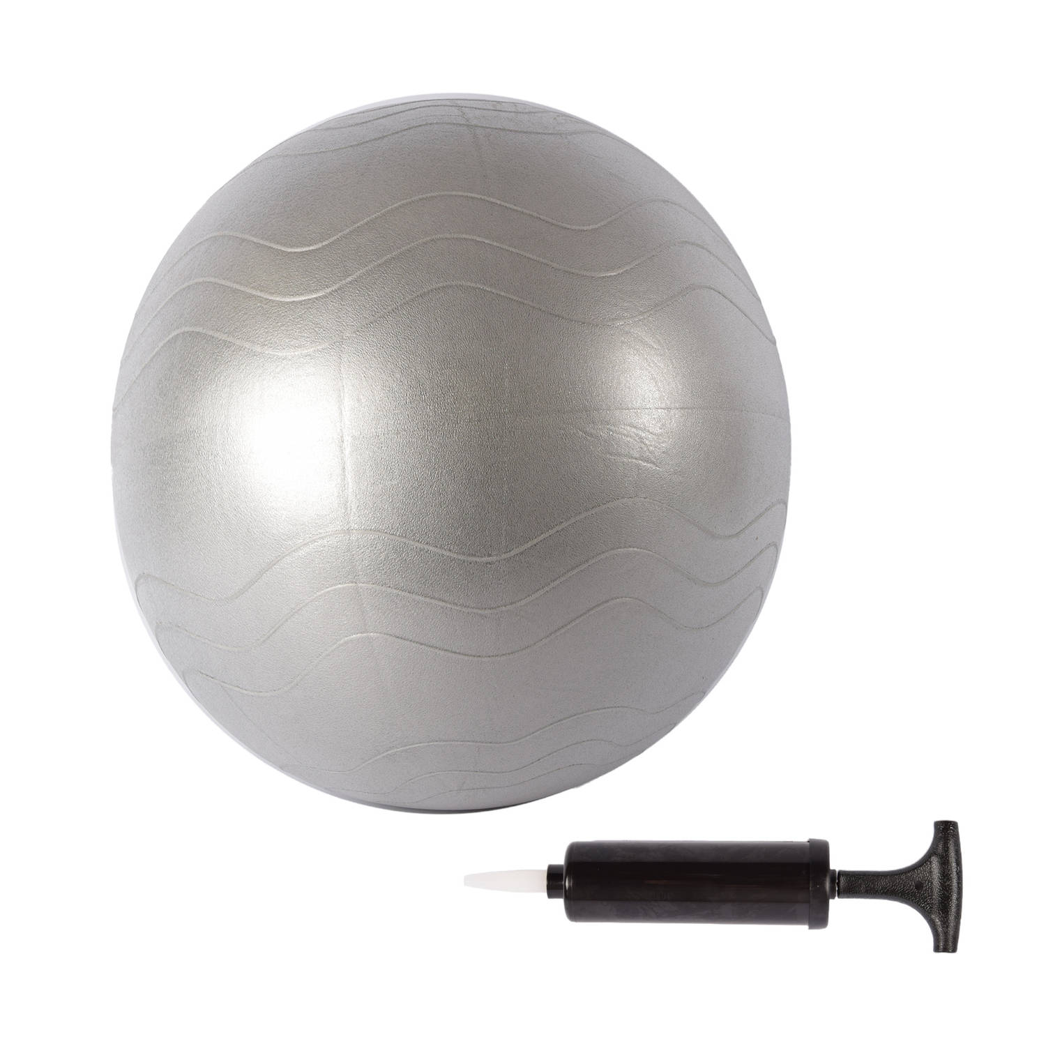 Yoga Bal 65cm - Grijze Anti-Burst Gymbal met Pomp - Max. 100kg - PVC-materiaal - Voor Fitness & Gezondheid