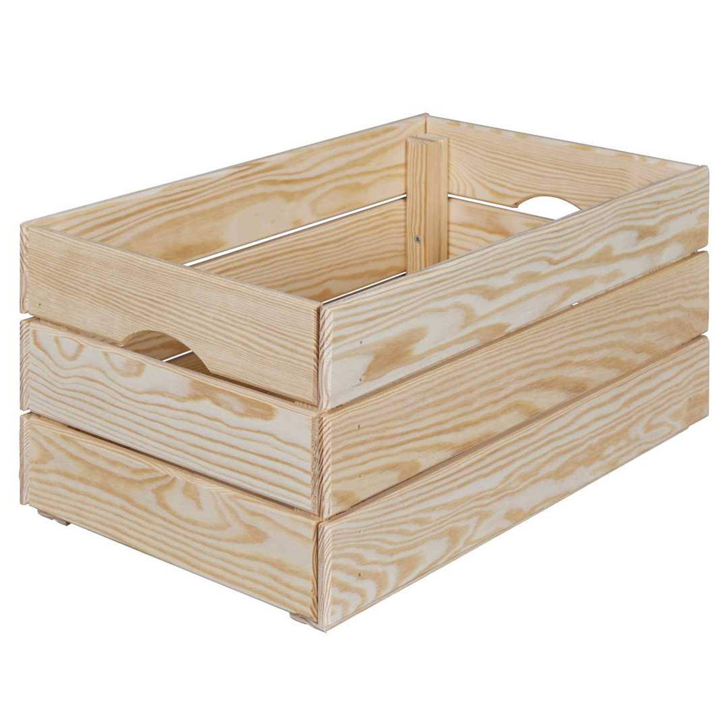 Valloni houten kist stapelbaar voor opslag 51x23x31cm naturel.