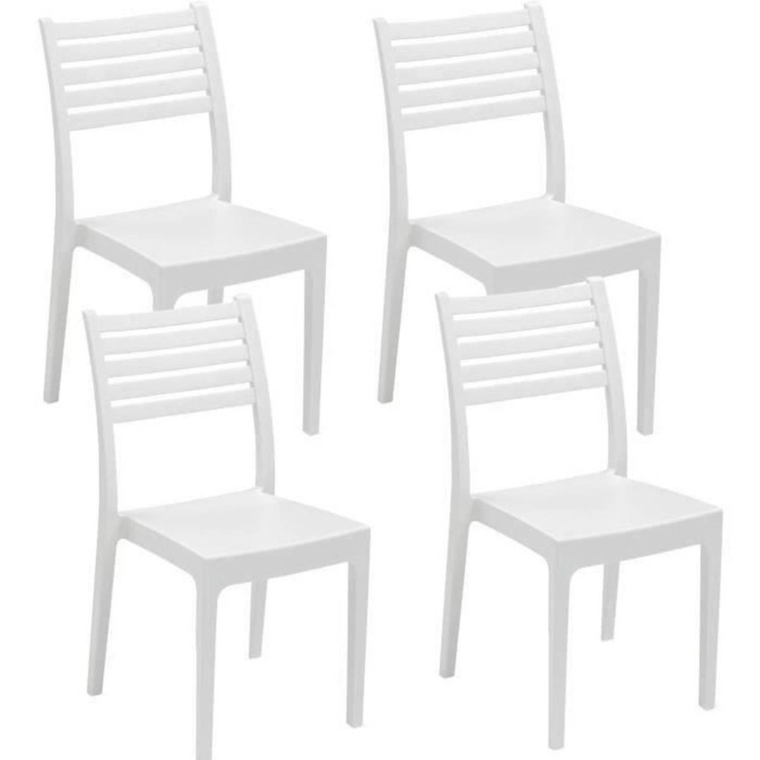 Set van 4 Olimpia Areta Garden stoelen 52 x 46 x H 86 cm Wit