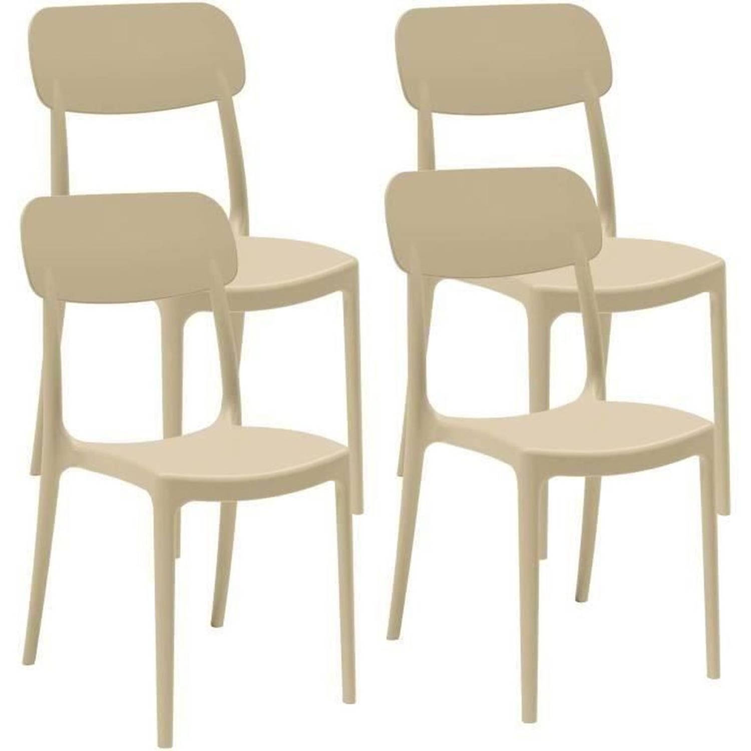 Set van 4 Calipso Areta Garden stoelen 53 x 46 x H 88 cm zand