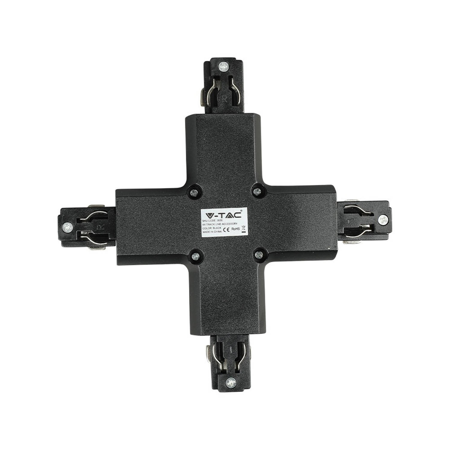 V-TAC LED tracklights - railconnector 4X - IP20 - Zwart