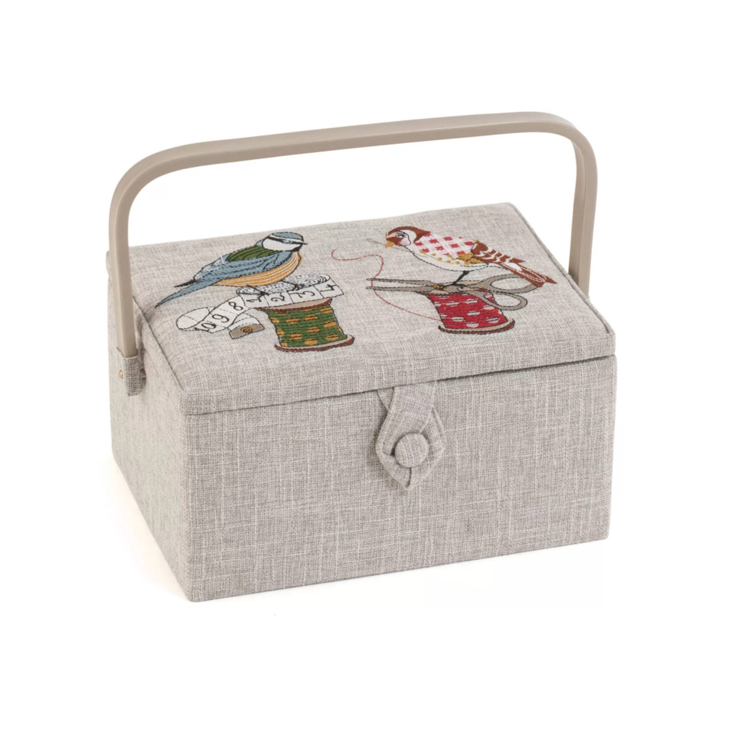 Medium Sewing Box Birds on Bobbin - Embroidered