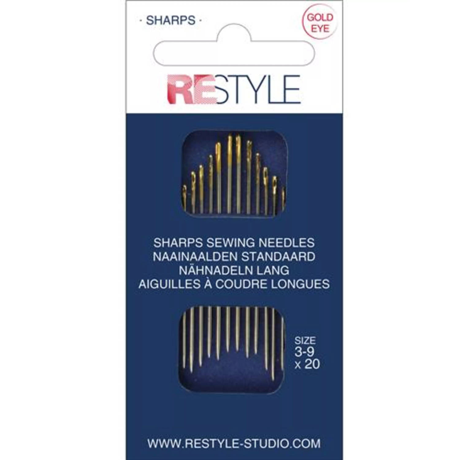 ReStyle 015.10300 Sharps naainaalden standaard 3 -9, 20 stuks