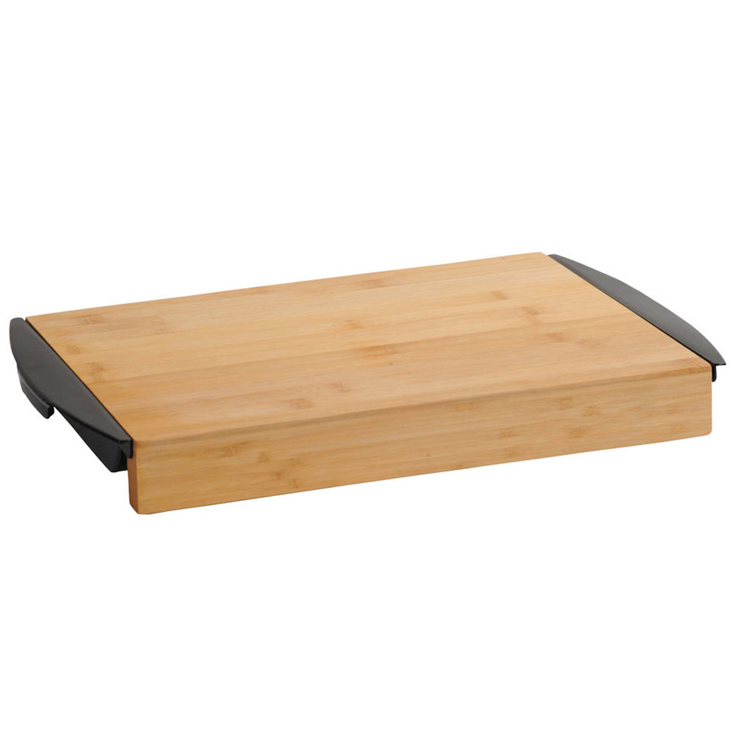 2-1 FSC® Bamboe Snijplank met 2 uitschuifbare opvang bakken - 2 Opvangbakken voor Groente of fruit - Keuken snijplank Rechthoekig - Snij Plank met opvangbak - Afm. 41 x 25 x 4 Cm -