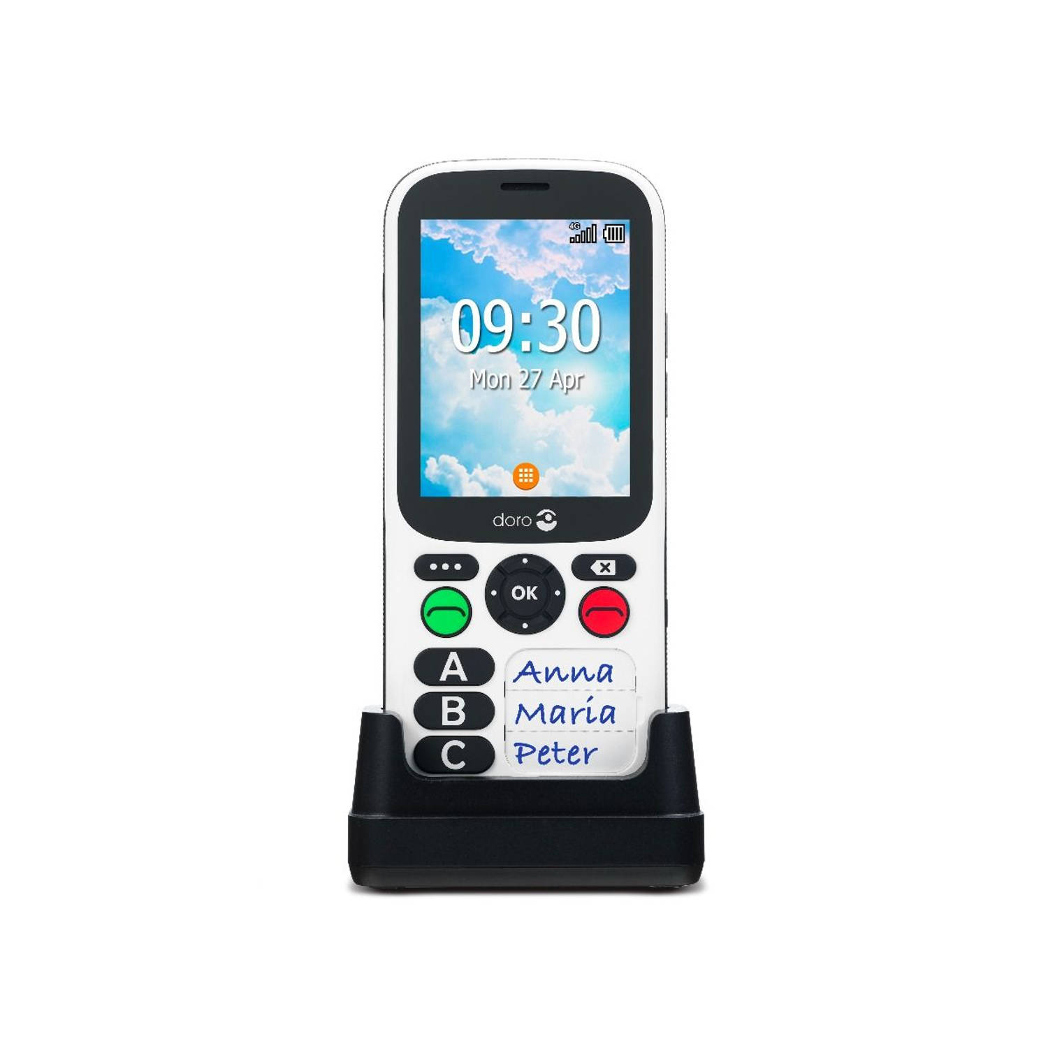 Doro senioren mobiele telefoon 780X 4G (Zwart-Wit)