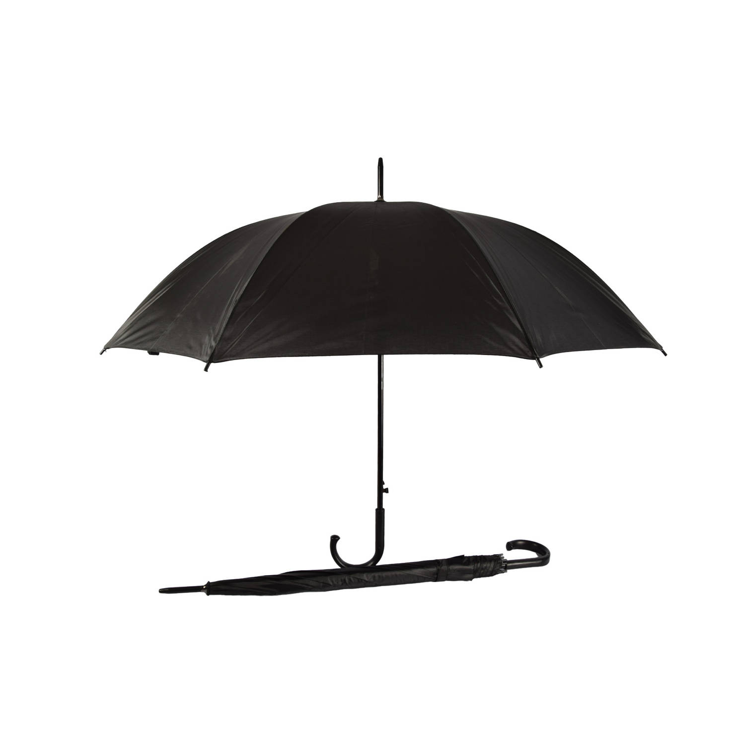 Set van 2 Zwarte Opvouwbare Paraplu's - Windproof, Automatisch, Compact - Polyester/Aluminium - Kamperen & Outdoor - Regenkleding - Heren/Dames – 115cm Diameter