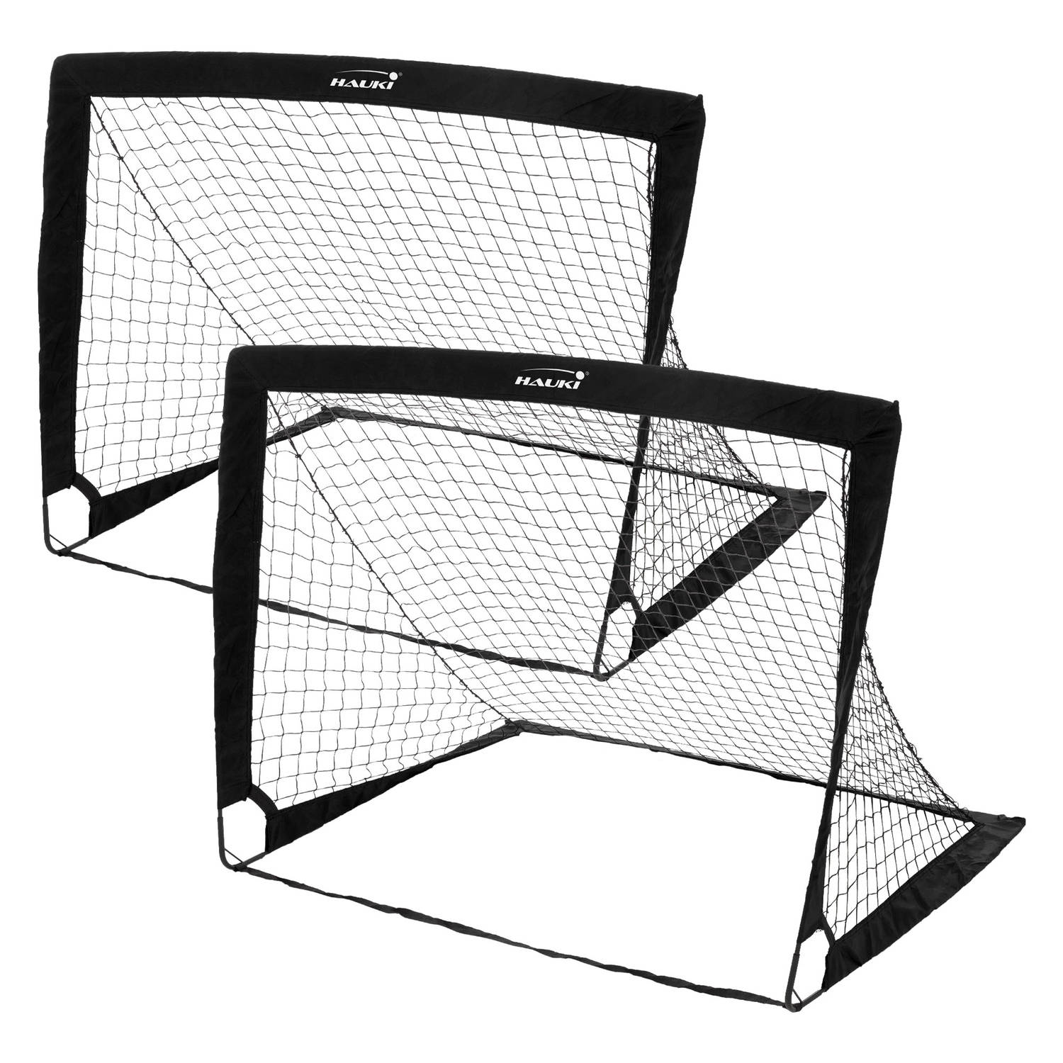 Voetbalgoal Set van 2 120x95x97 cm Zwart Polyethyleen