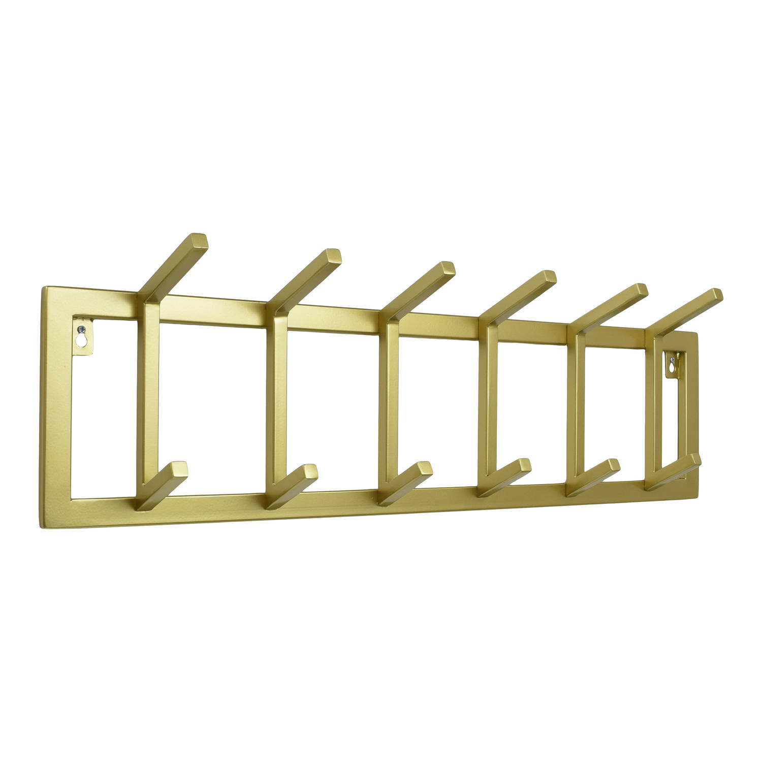 LOFT42 Kapstok Jaimy Single - Goud – Metaal – 6 dubbele haken - 80x24x12