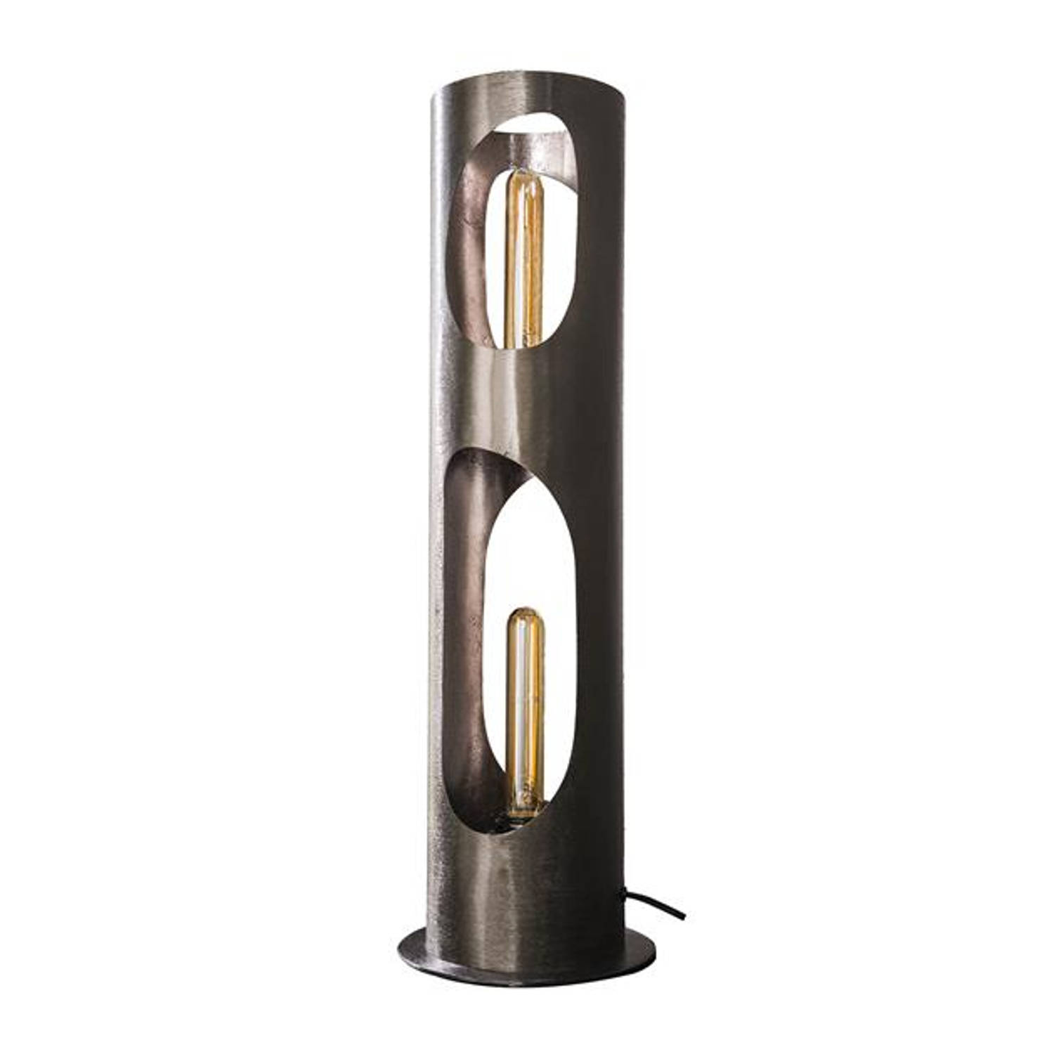 Hoyz Collection - Vloerlamp Organic Ø20 Cylinder - Zwart Nikkel