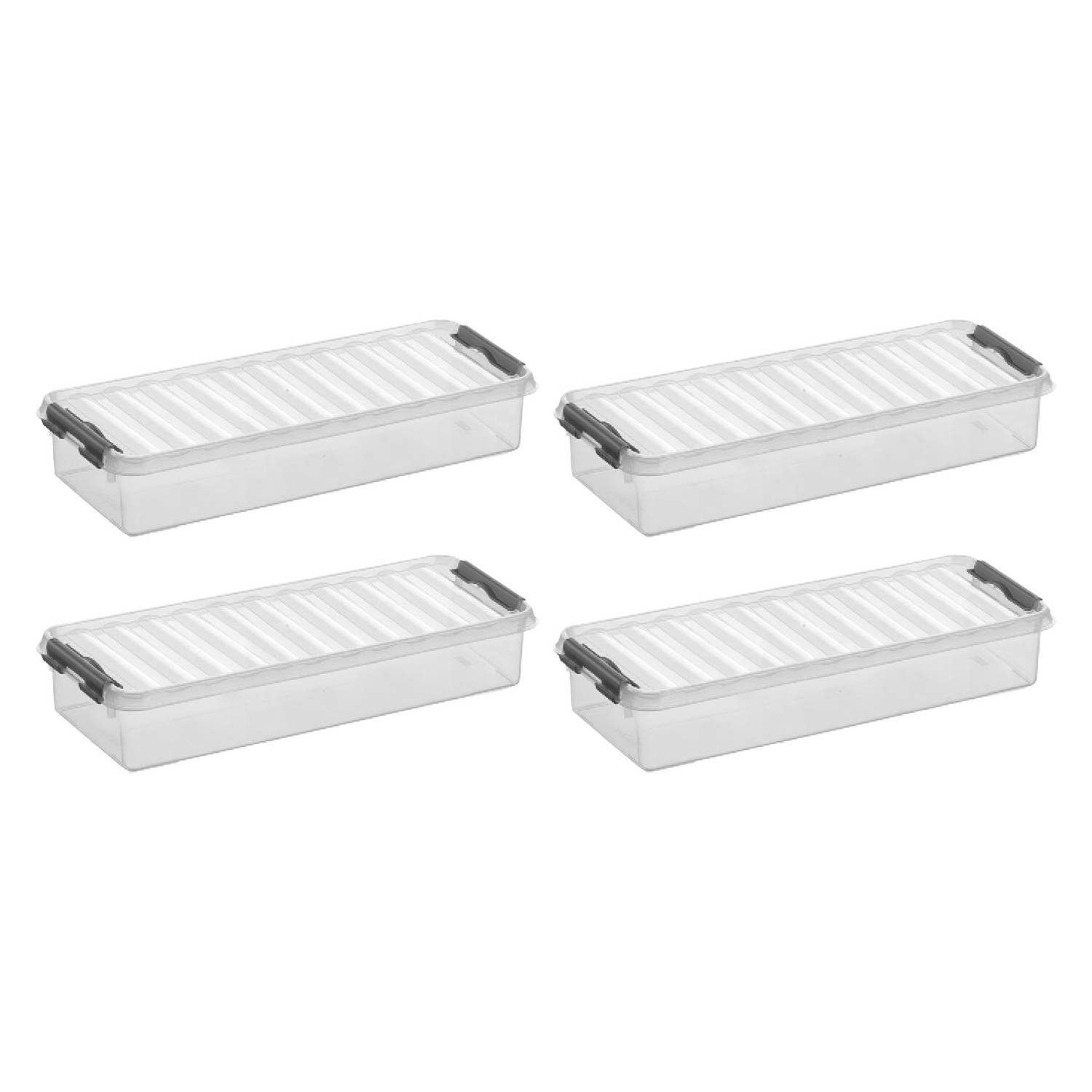 Sunware - Q-line opbergbox 2,5L - Set van 4 - Transparant/grijs