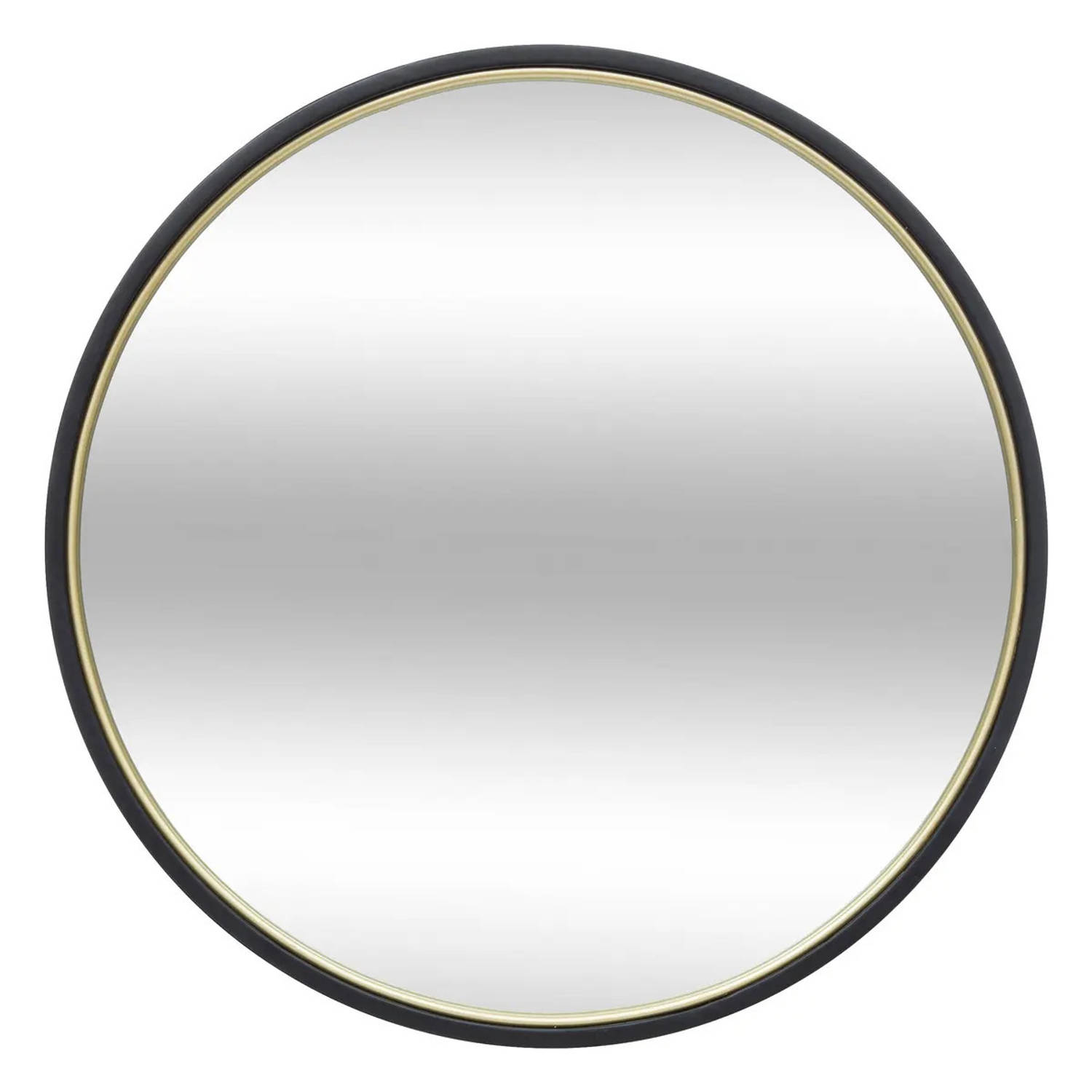 Atmosphera Spiegel-wandspiegel rond Dia 48 cm metaal-glas zwart Spiegels