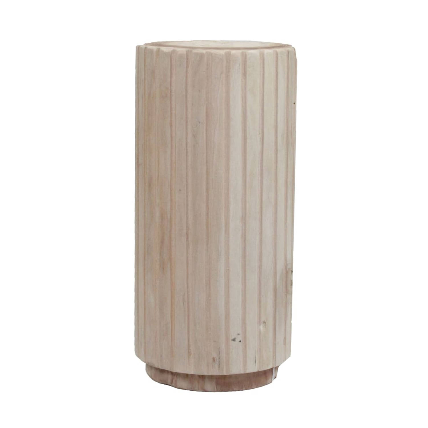 DKNC - Bijzettafel Fabian - Paulownia hout - 28x28x58cm - Beige