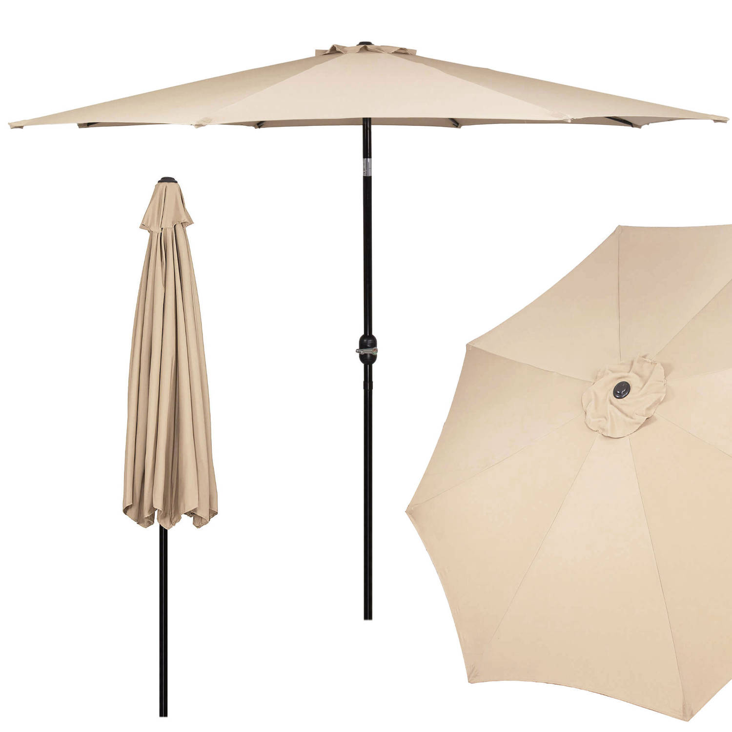 Springos Parasol | Parasols | Kantelbaar | Met Ventilatie | Beige | 300 cm