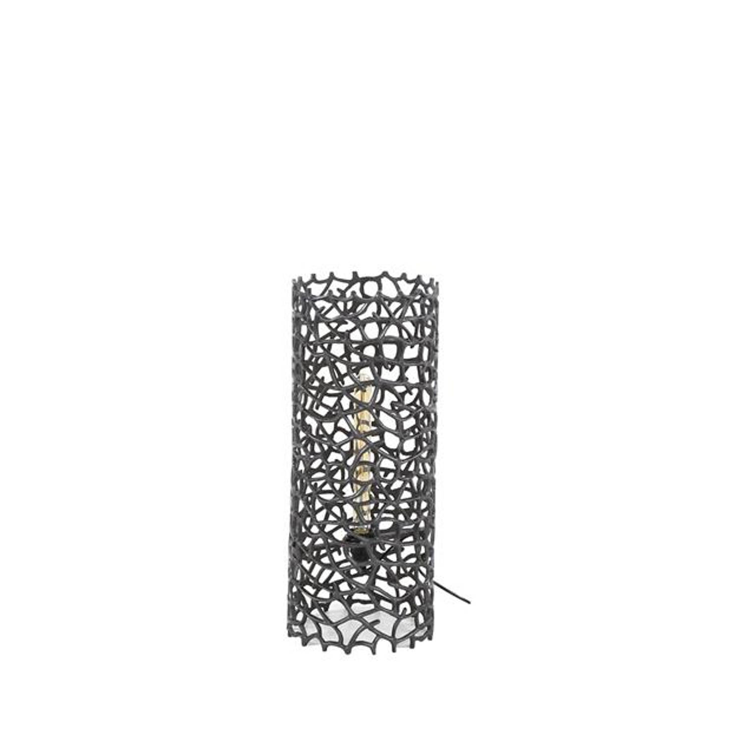 Giga Meubel - Vloerlamp Cilinder - Zwart Aluminium - 25x25x61cm