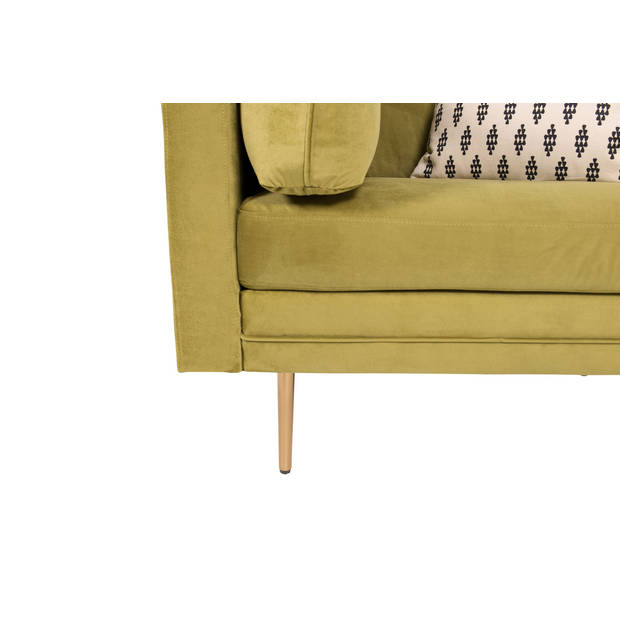 Boom fauteuil velours groen.