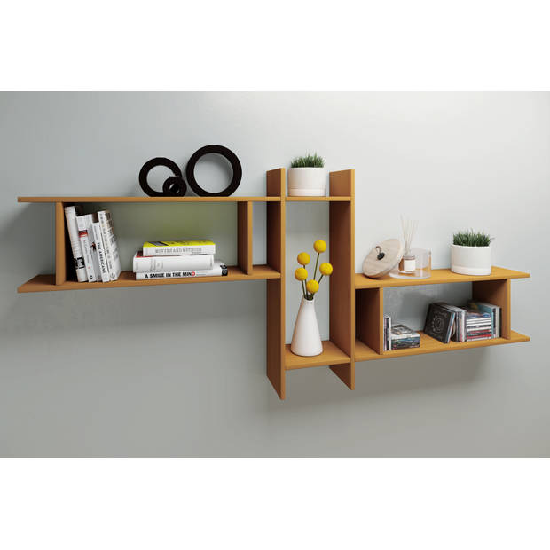 Sirola Maxi wandkast Wandmontage met 5 vakkenBeuken decor.