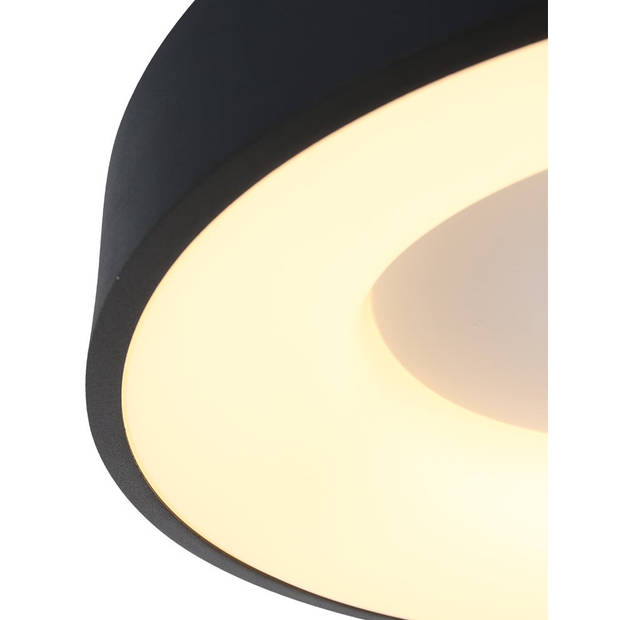 Steinhauer Ringlede plafondlamp zwart ingebouwd LED 2700K