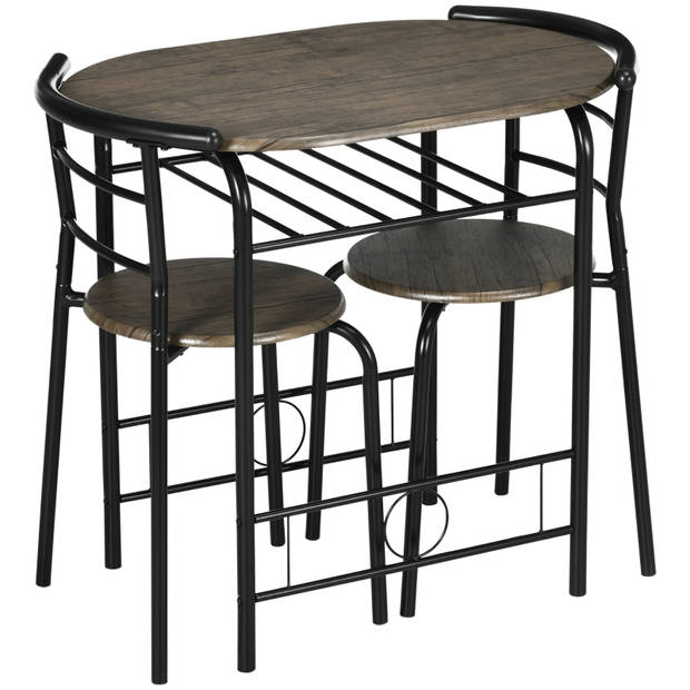 Bistroset 3 delig - Eettafel met stoelen - Keukentafel - 80 cm x 53 cm x 74,5 cm