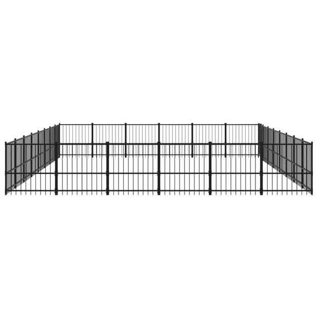 The Living Store Hondenhok Hondenkennel - Gepoedercoat staal - 776 x 582 x 100 cm - Spelen - trainen - veiligheid -