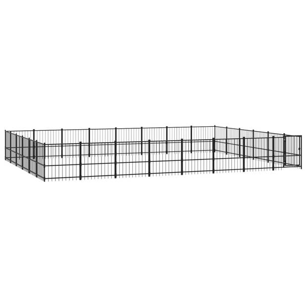 The Living Store Hondenhok Hondenkennel - Gepoedercoat staal - 776 x 582 x 100 cm - Spelen - trainen - veiligheid -