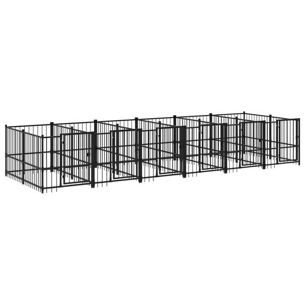 The Living Store Hondenhok A-Kennel - 582x193.5x100 cm - Veilig en Comfortabel - Stalen Stangen - Stevige Constructie -