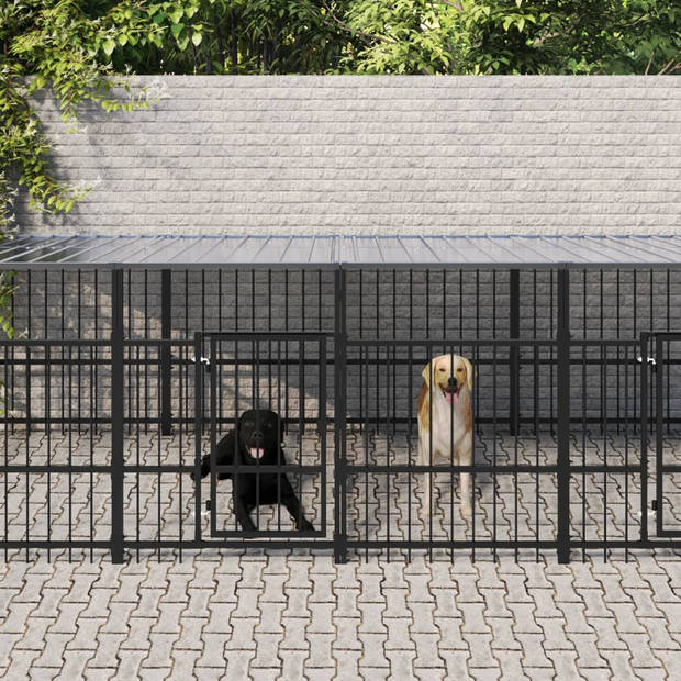 The Living Store Hondenhok - Hondenkennel - Stalen stangen - Stevige constructie - Afsluitbaar vergrendelingssysteem -
