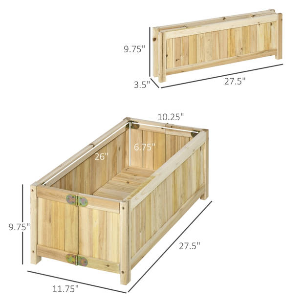 Plantenbakken voor buiten - Plantenbak - Plantenpot - Bloemenbak - 70 cm x 30 cm x 25 cm